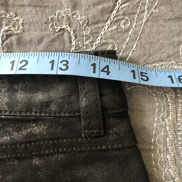 Joseph Ribkoff Black Sparkly Metallic Coated Jeans